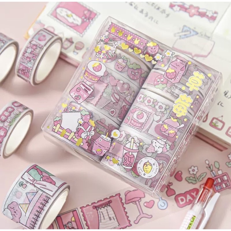 Set 8 sticker washi hình đễ thương