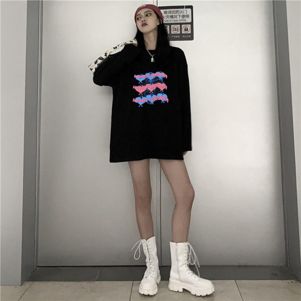 Áo Thun Tay Dài Unisex HEART BROKEN Form Rộng Thu Đông