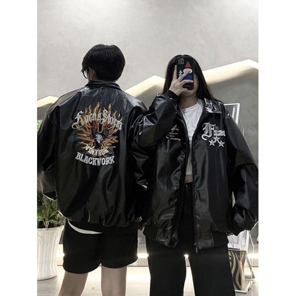 Bomber full da bomber thêu chữ cao cấp