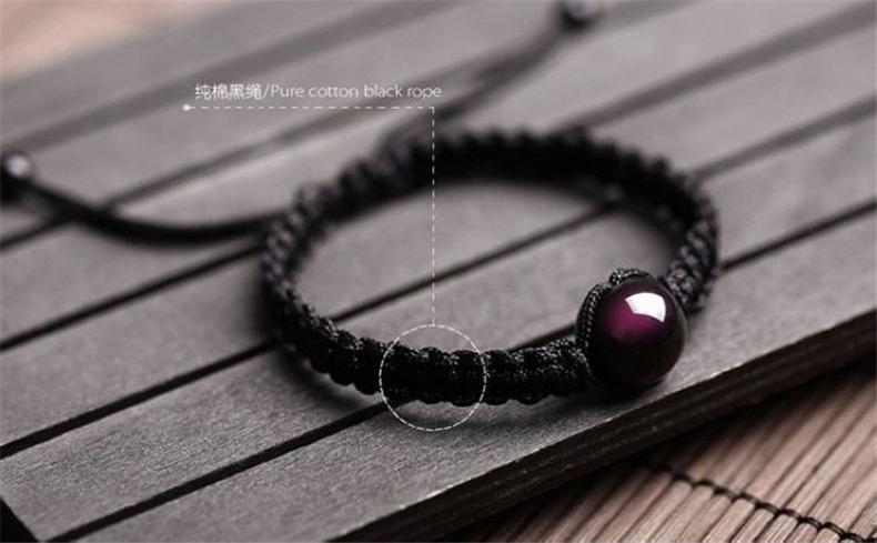 Vòng Tay May Mắn Hạt Đá Phong Thủy Đá Núi Lửa Obsidian