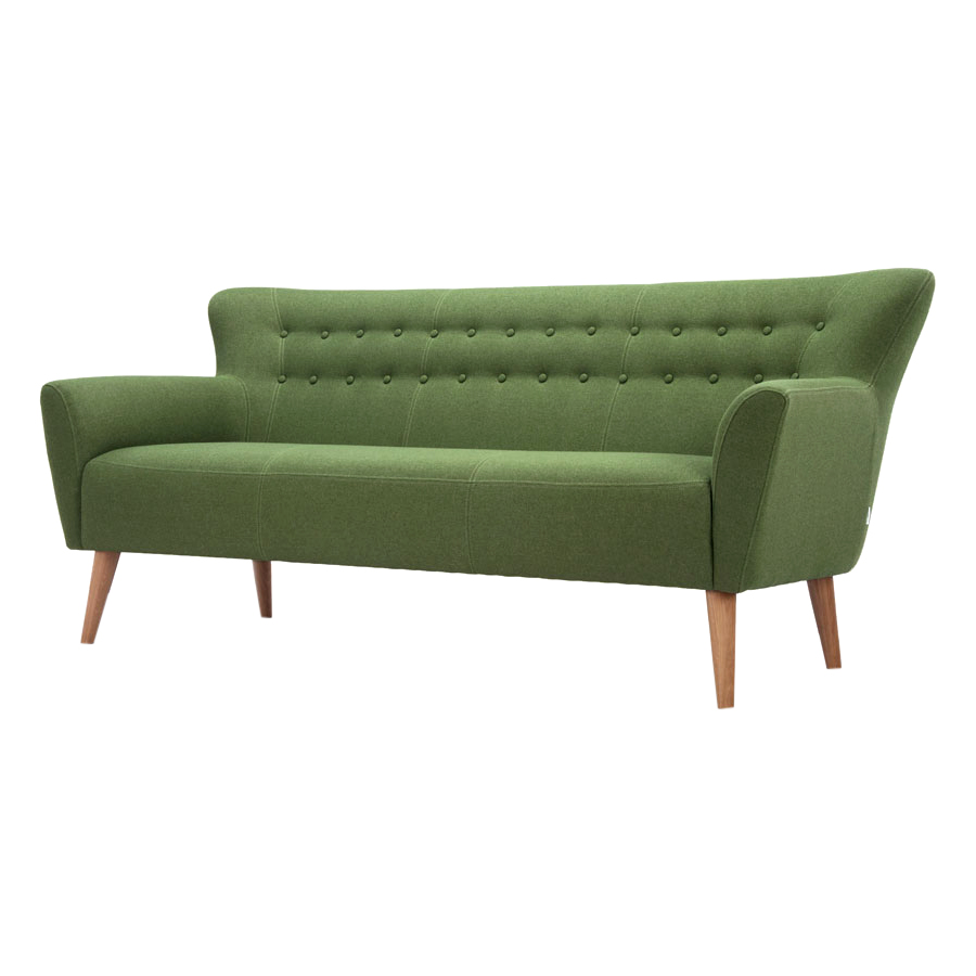 Ghế Sofa Bọc Vải Ellen 3 Chỗ Ngồi 465-003-071 - Xanh Lá