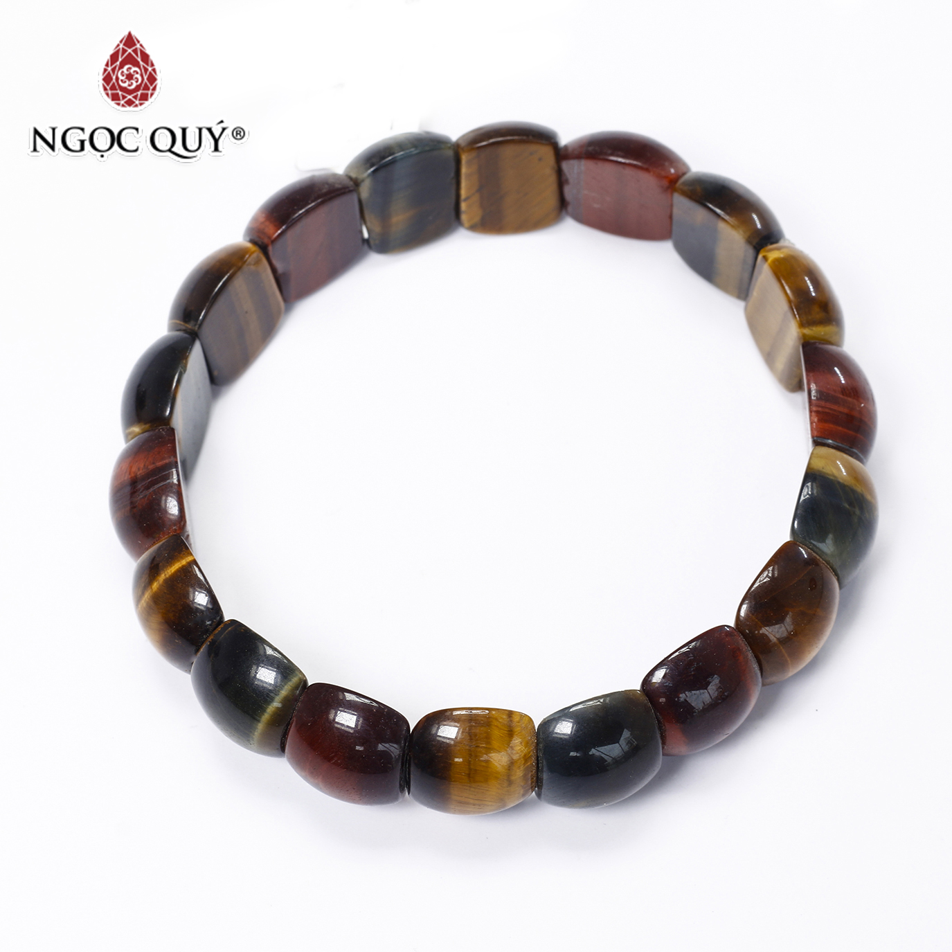Vòng tay bản đá mắt hổ tam tài - Ngọc Quý Gemstones