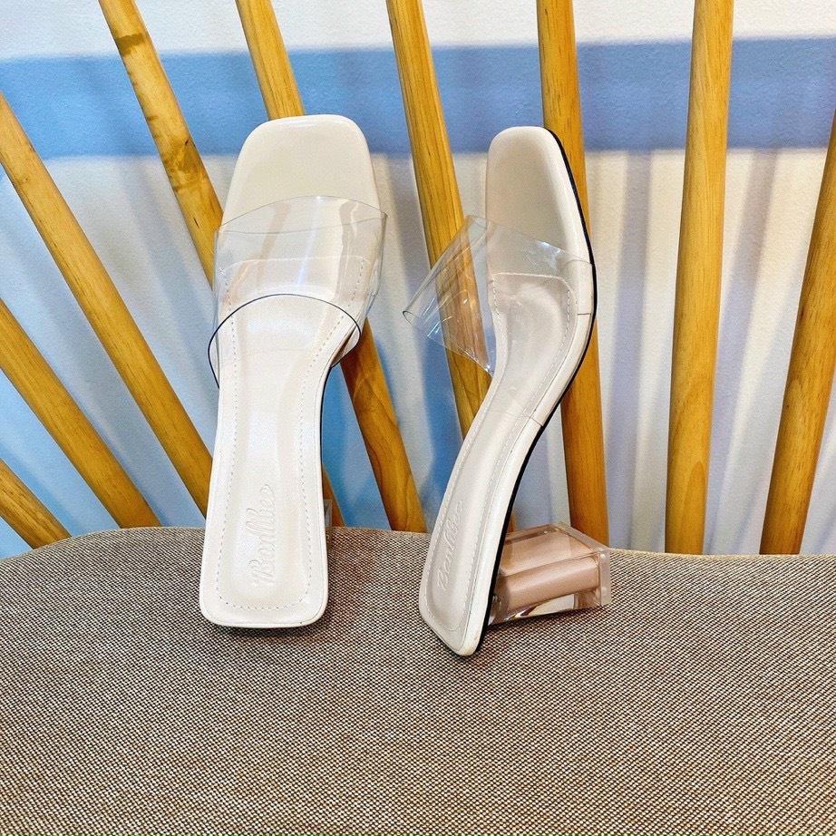 Guốc quai mica dẻo gót trong màu đế - 6P