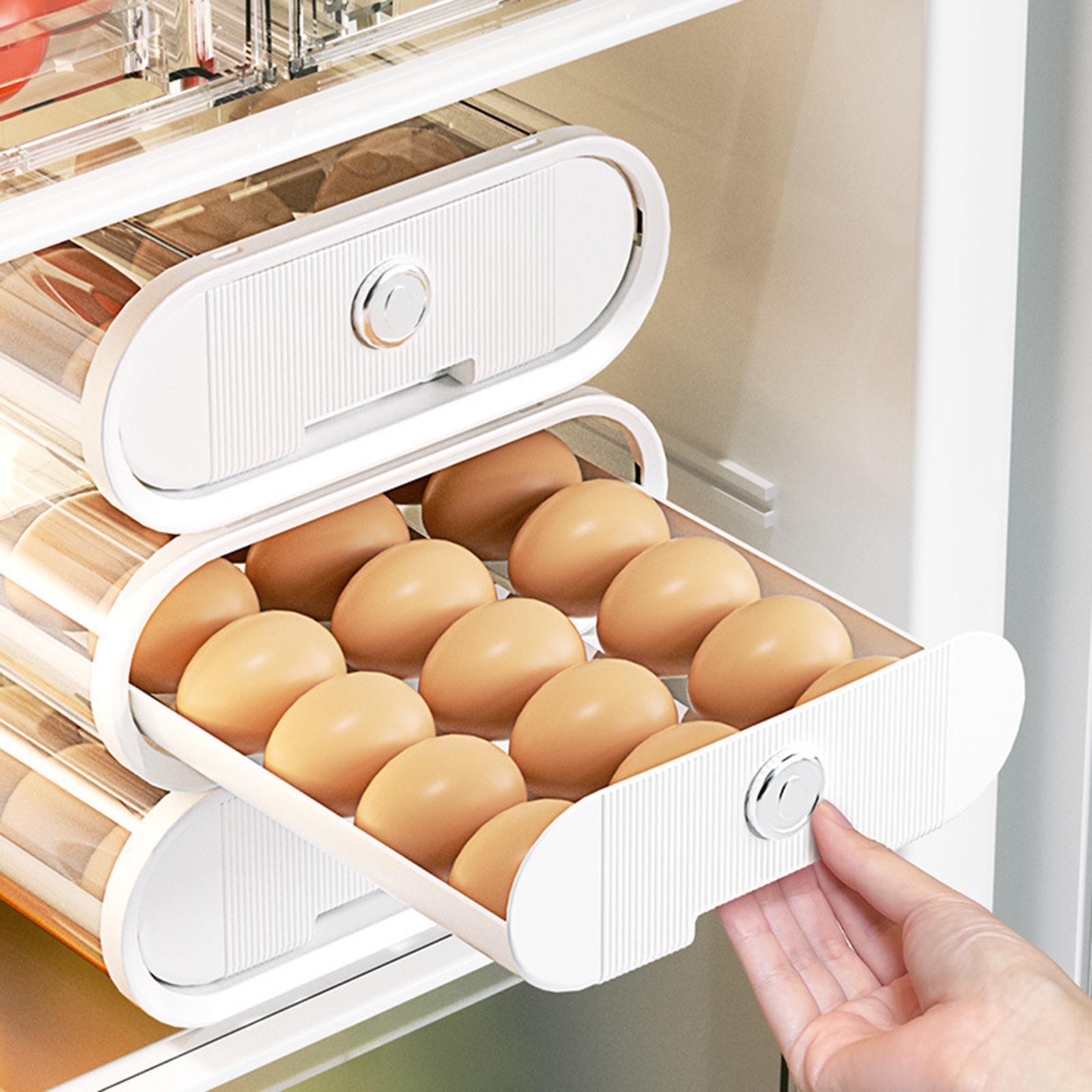 Egg Storage Container Egg Tray Egg Holder with Lids for Shelf Pantry Cabinet