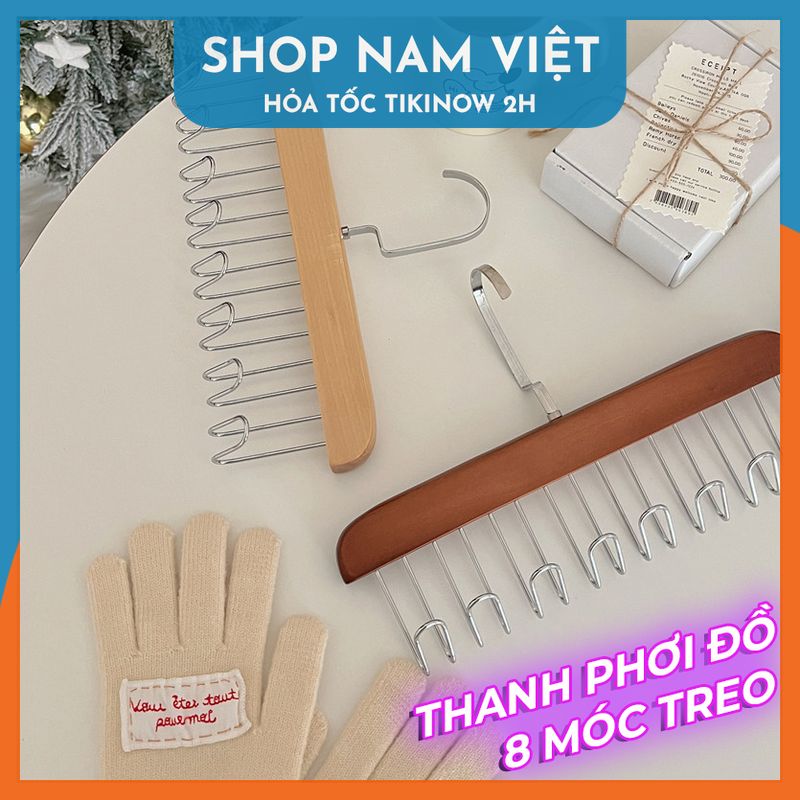 Thanh Treo Phơi Đồ 8 Móc Phong Cách Hàn Quốc