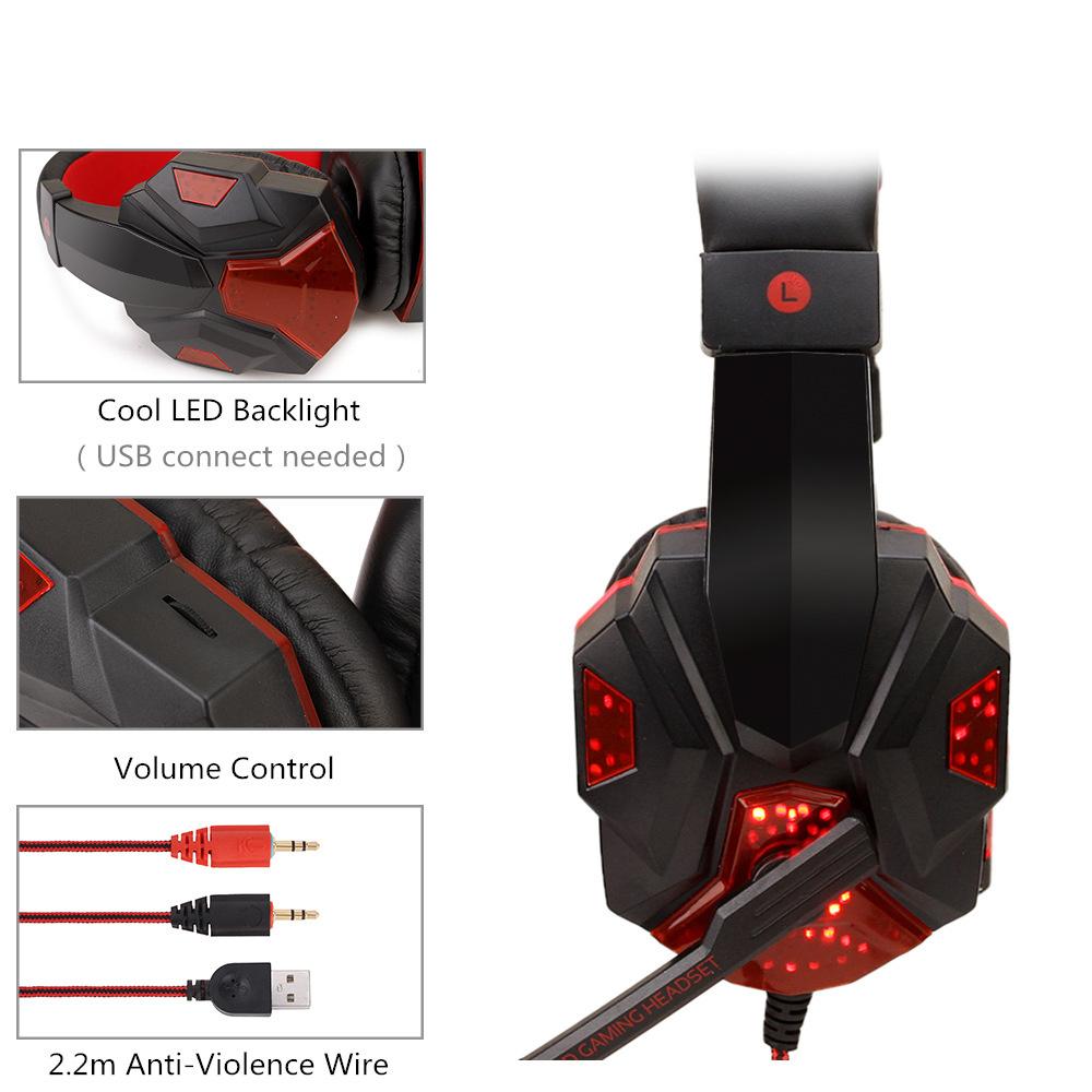 Chuyên Nghiệp Bass Game Thủ Có Dây Tai Nghe PS4 X Hộp Tai Nghe Có Đèn Led Micro Cho Máy Tính Laptop