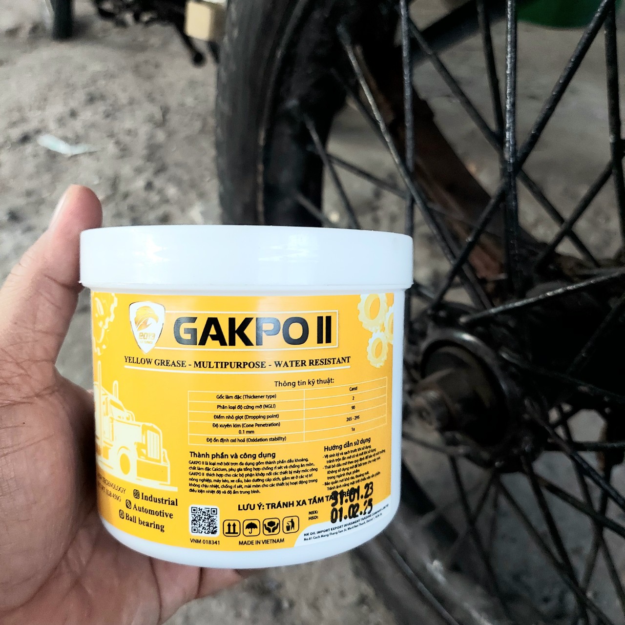 MỠ BÒ VÀNG CAO CẤP ĐA DỤNG NLGI 2 GAKPO II GREASE YELLOW EP2 450GR MULTIPUROSE - WATER RESISTANT