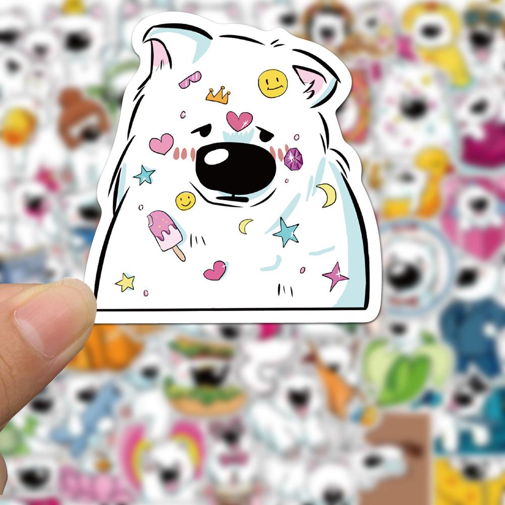 Sticker chó samoyed chibi hoạt hình cute trang trí mũ bảo hiểm,guitar,ukulele,điện thoại,sổ tay,laptop-mẫu S33