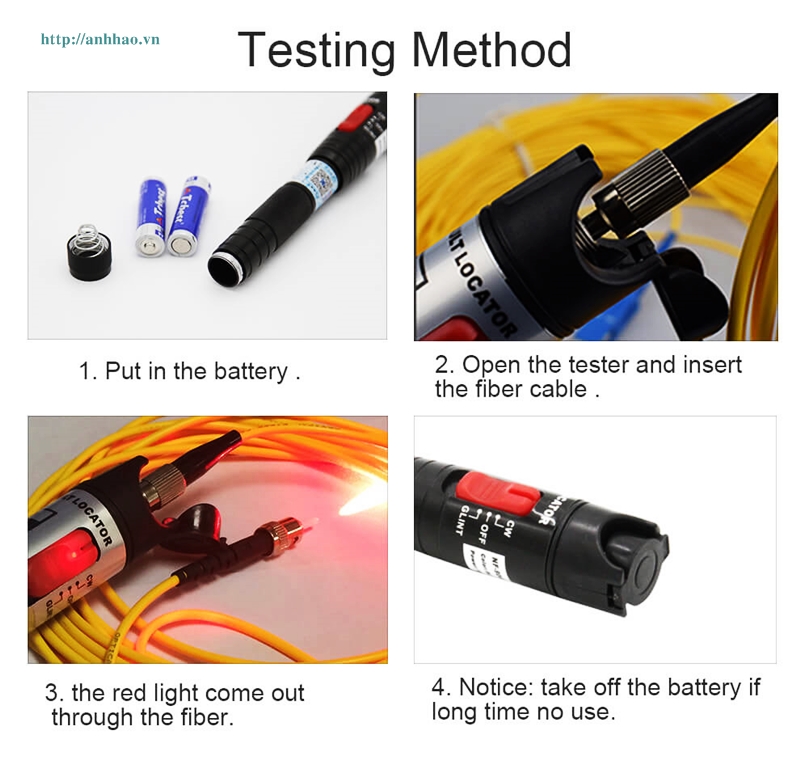 Bút soi quang 20km Noyafa NF-904W, công suất 20mW soi 20Km - Hàng chính hãng