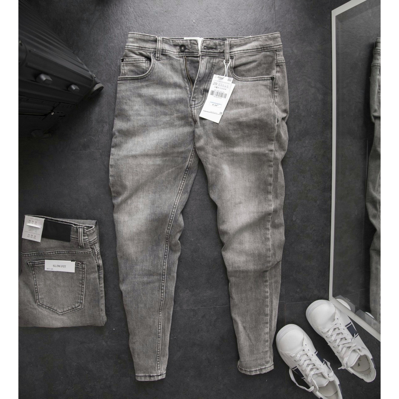 Quần Jean nam kiểu dáng Slim fit Chất Jean cao cấp xuất khẩu Màu Xám - Màu Xanh nhạt