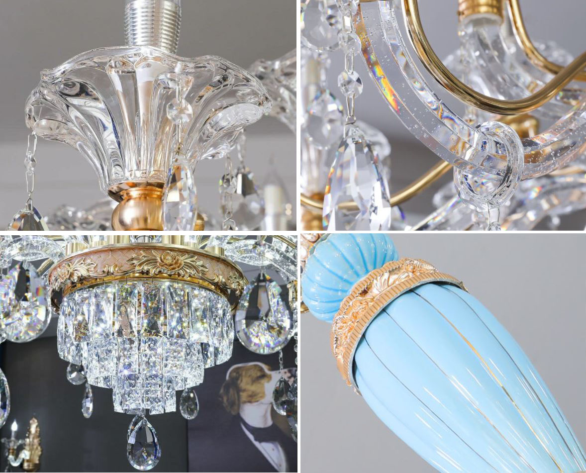 Đèn chùm FIONA hiện đại loại 15 tay trang trí nội thất sang trọng - kèm bóng LED .