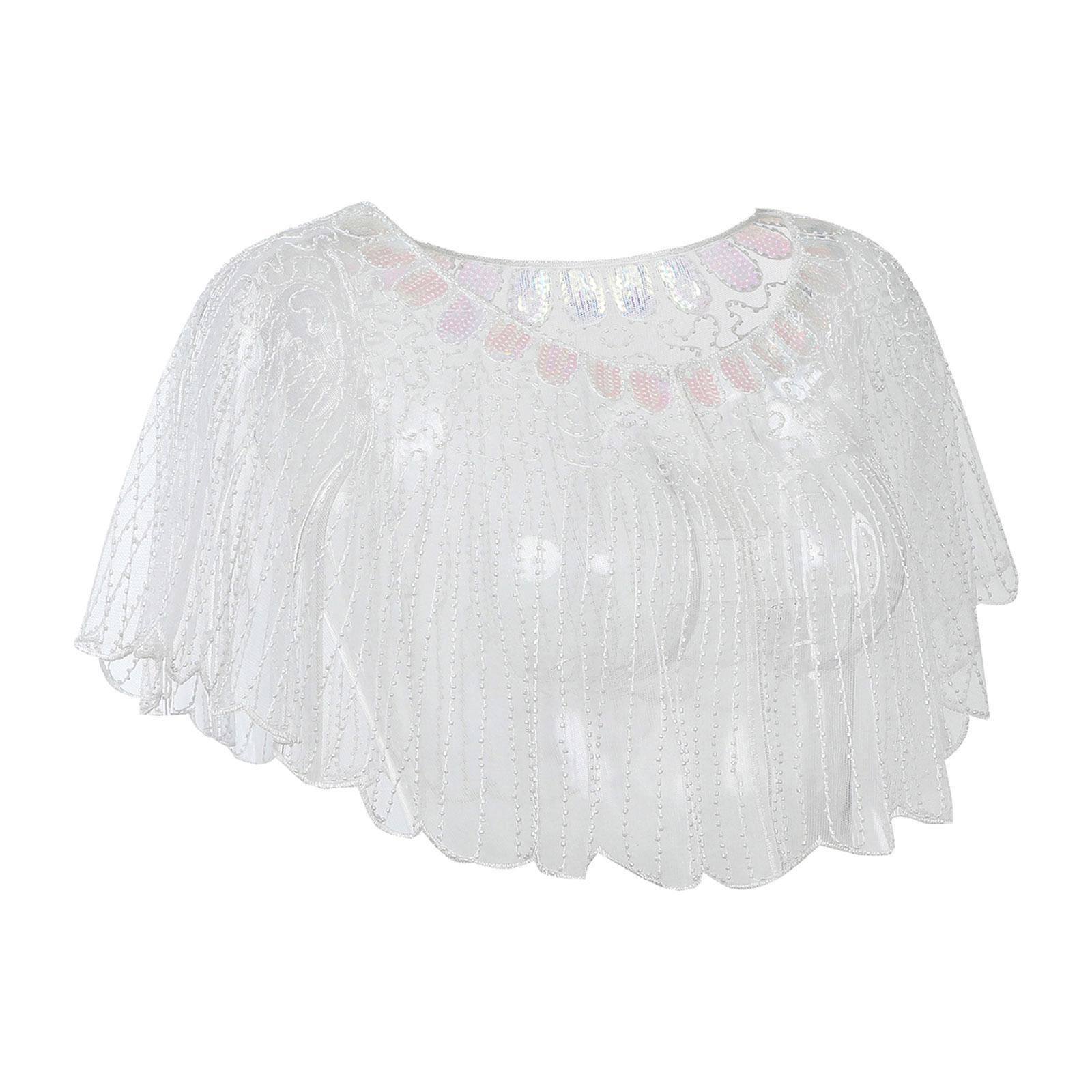Women’s Shawl Wrap, Sequin Shawl Cape, Casual Shawl Scarf Dresses Fashionable Clothing Sequin Bridal Shawl Evening Cape for Summer Dance Party