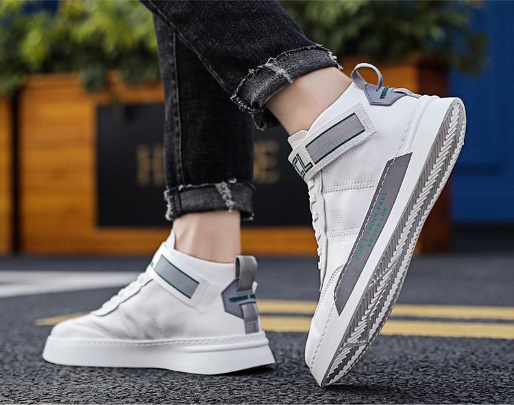 Giày Sneaker Nam Mẫu Mới BAZAS BZ-8520 Trắng Phối Xám