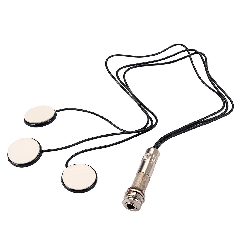 Phép Lạ Chiếu Guitar 6.35mm Endpin Jack Preamp Piezo Pickup với 3 Vòng Đầu Dò