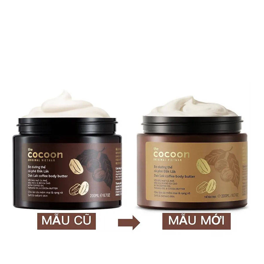 Bơ Dưỡng Thể Cocoon Dak Lak Coffee Body Butter Từ Cà Phê Đắk Lắk 200ml