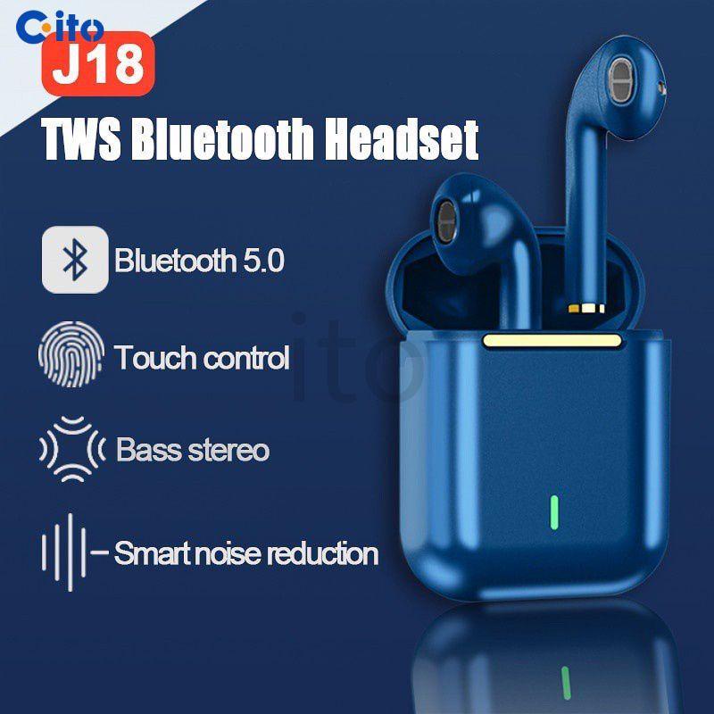 Tai Nghe Bluetooth Không Dây SM J18 Tws Chống Thấm Nước Phong Cách Thể Thao Cho Điện Thoại