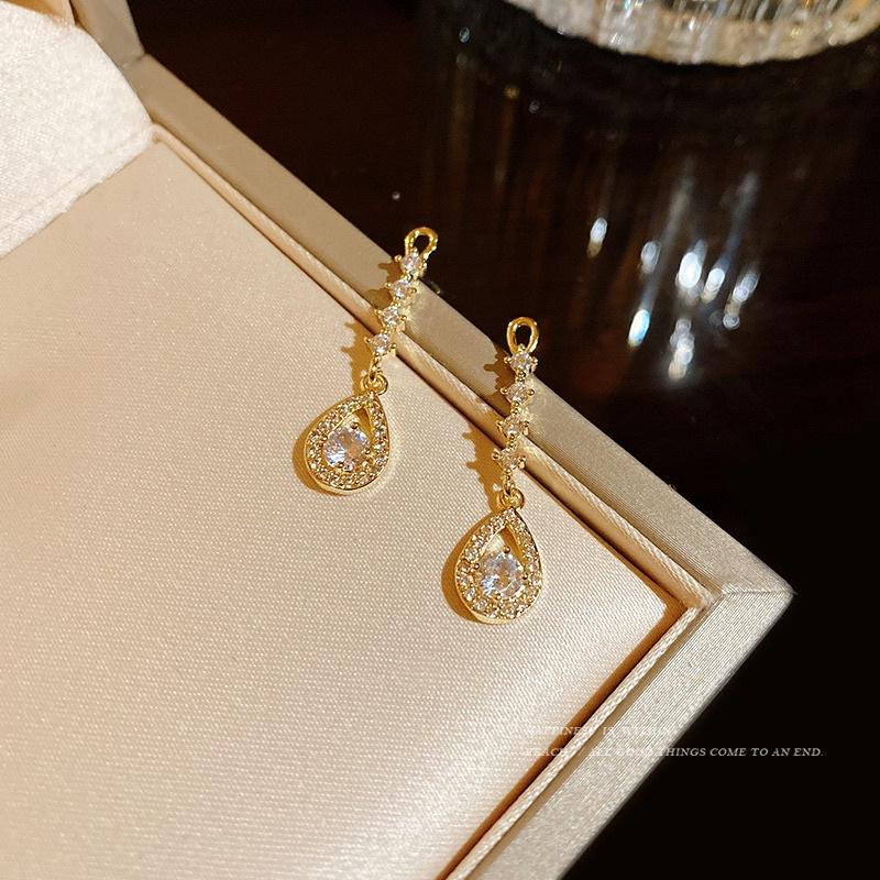 Khuyên tai bông tai nữ giọt nước thả sang đẹp Ring House