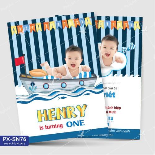 Thiệp thôi nôi – sinh nhật theo yêu cầu Pluxi