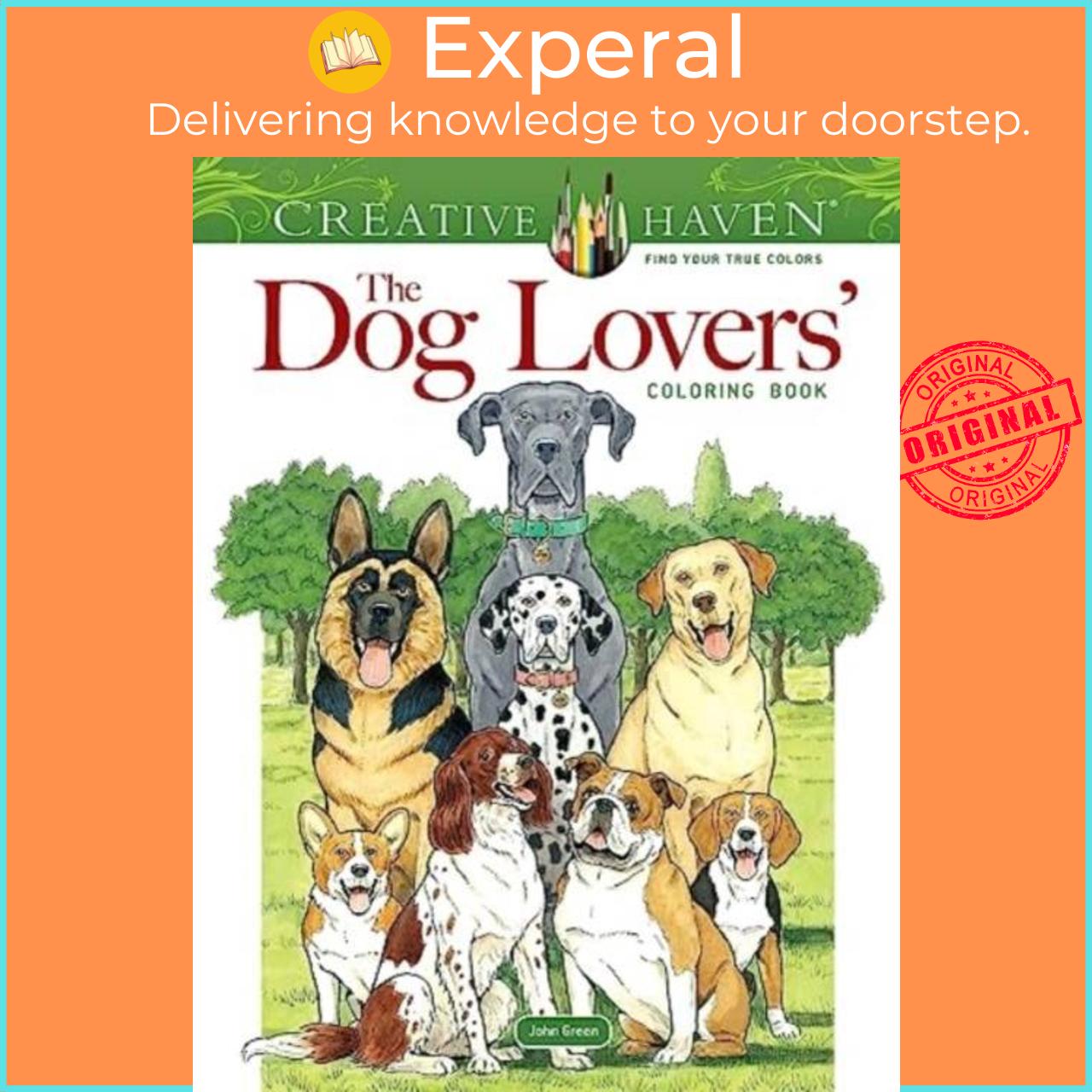 Sách - Creative Haven The Dog Lovers' Coloring Book by John Green (UK edition, paperback)