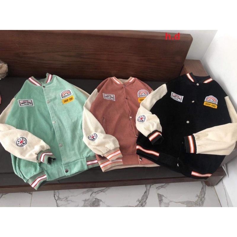 Áo khoác Bomber Cầu vồng Deep cúc bấm nam nữTHU ĐÔNG Jacket Unisex ,Chất nhung tăm,MỀM Form &lt;55