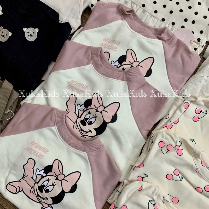 Bodysuit Dài Tay Nỉ Minnle Mouse Bé Gái Thu đông | Body Jennybebe Cao Cấp cho bé 6 tháng đến 2 tuổi