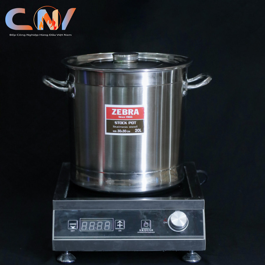 Nồi hầm xương inox 20L đáy 3 lớp có nhận bếp từ 30x30cm