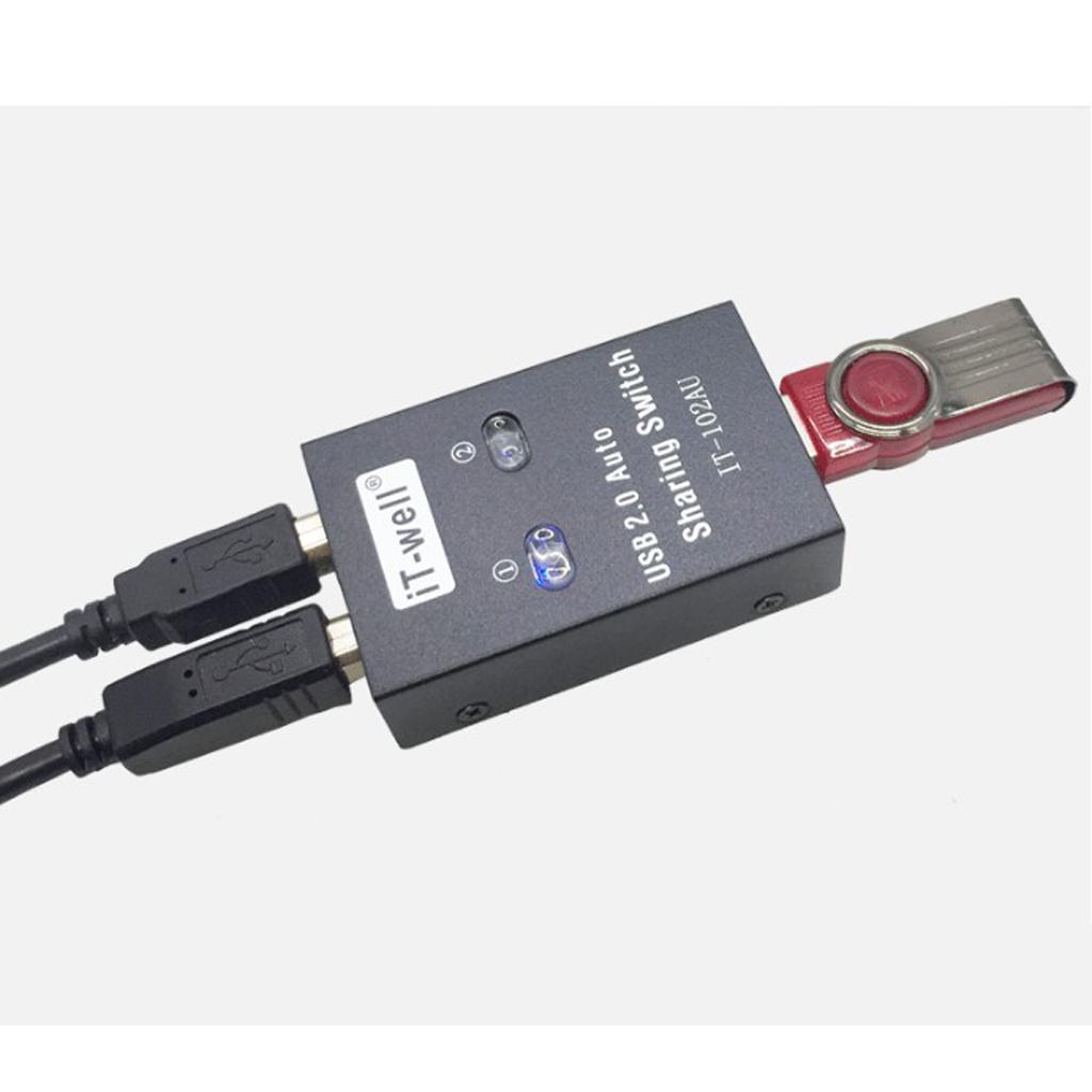 USB 2.0 Manual Sharing Switch KVM Selector 2Ports HUB For PC Scanner Printer
