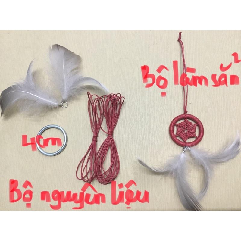 MẪU.2(bộ nguyên liệu/thành phẩm) dreamcatcher treo trang trí, làm móc khóa - mẫu phối cùng màu (28 màu)