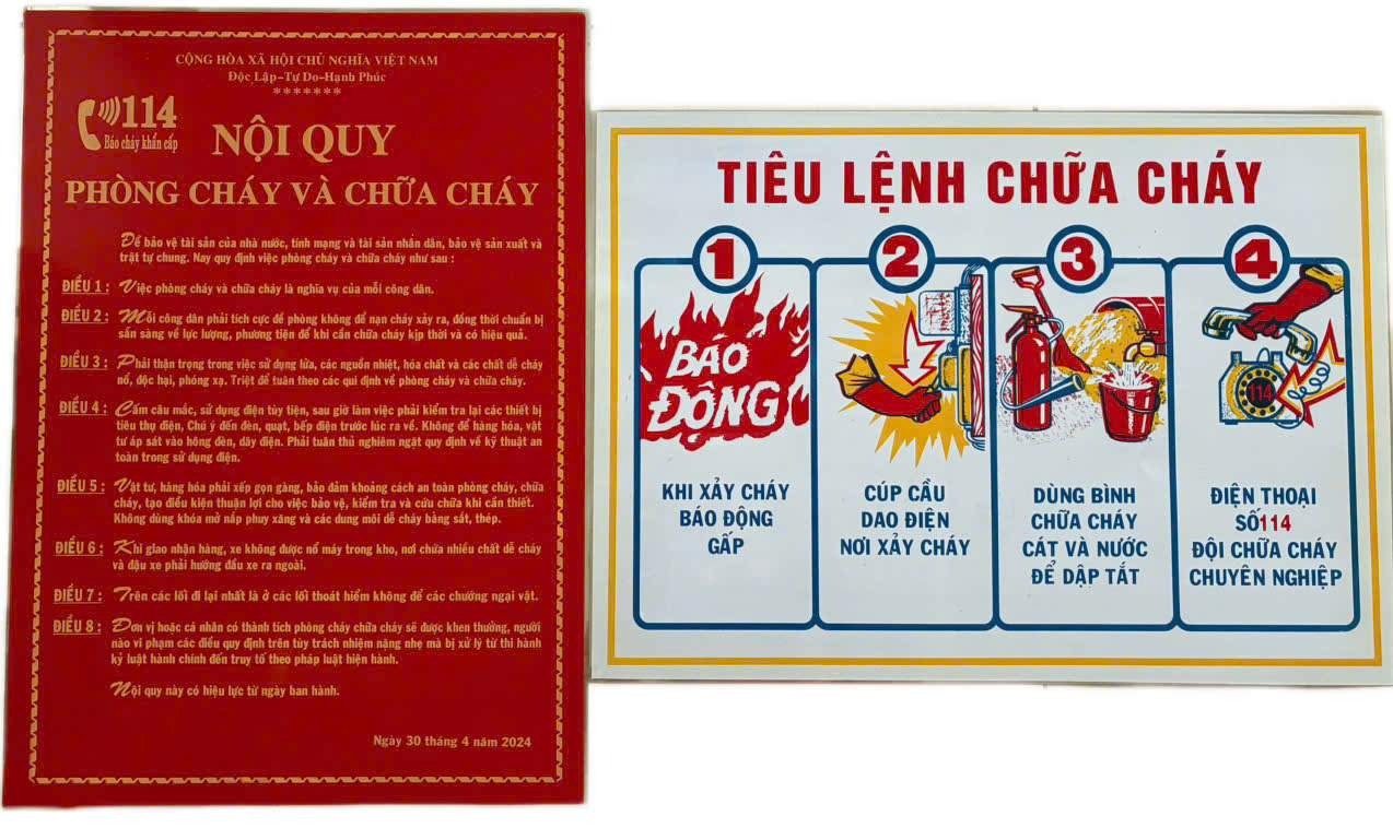 Bộ bảng nội quy tiêu lệnh PCCC