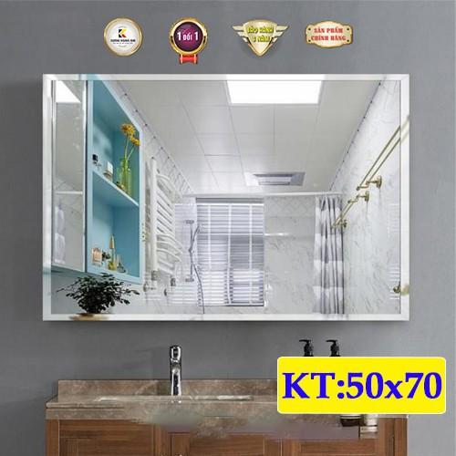 Gương soi nhà tắm kiếng soi dán phòng wc tương giá rẻ treo tương trang điểm thước 50x70 cm