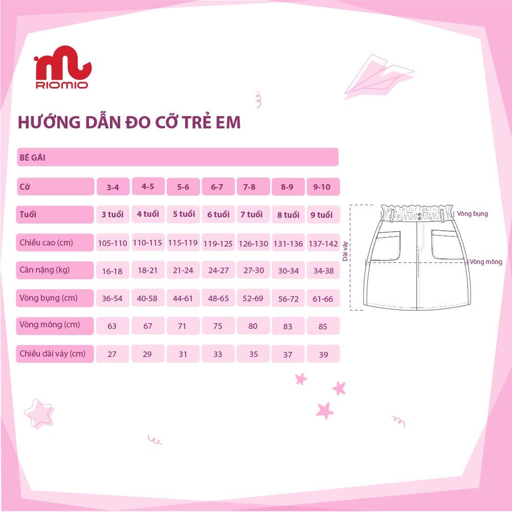 Chân váy bé gái RIOMIO dáng chữ A, 100% Cotton USA, cạp chun thoải mái cho bé - RO087