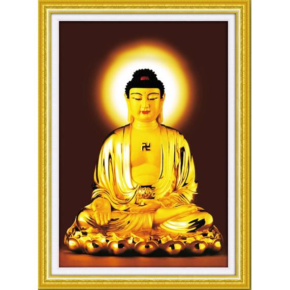 Tranh Đính Đá PHẬT A DI ĐÀ . Kích Thước: 65cm x 47cm - 1m1 x 80cm