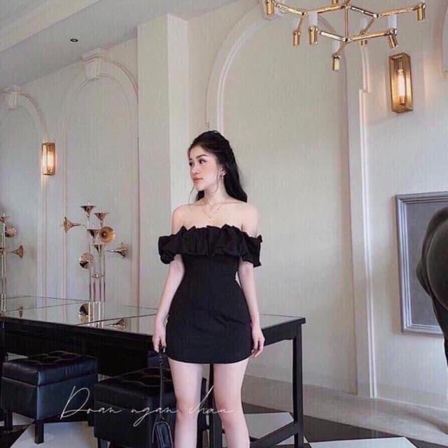 Body hotgirl trễ vai xếp ly from chuẩn nhá ce. Đầm mặc được 2 kiểu ah, cúp ngực hoặc trễ vai