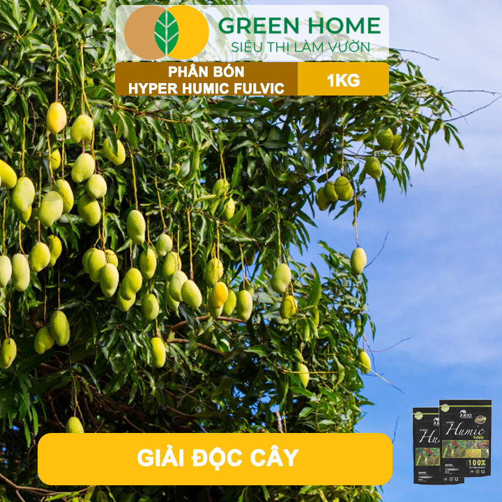 Phân Bón Humic Fulvic GreenHome, Gói 1Kg, Cải Tạo Đất, Kích Thích Ra Rễ, Tăng Hấp Thụ Phân Bón