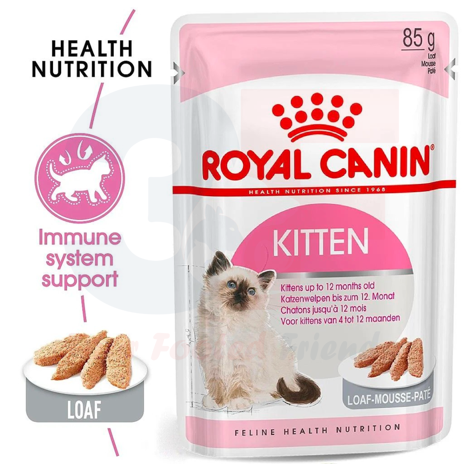 Pate Thức Ăn Ướt Dạng Sốt Dành Cho Mèo Con Từ 4-14 Tháng Tuổi Royal Canin Kitten - Gói 85g