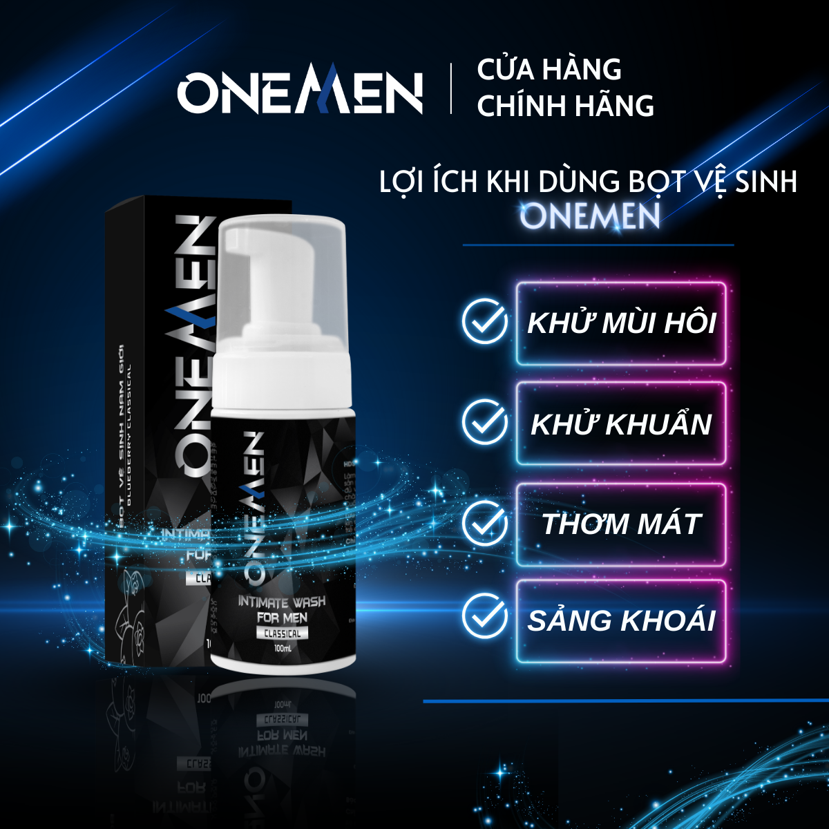 Combo Yêu Thích: Bọt Vệ Sinh Nam + Nước Hoa Nam Intimate Perfume For Men Lưu Hương Dịu Nhẹ 24h OneMen