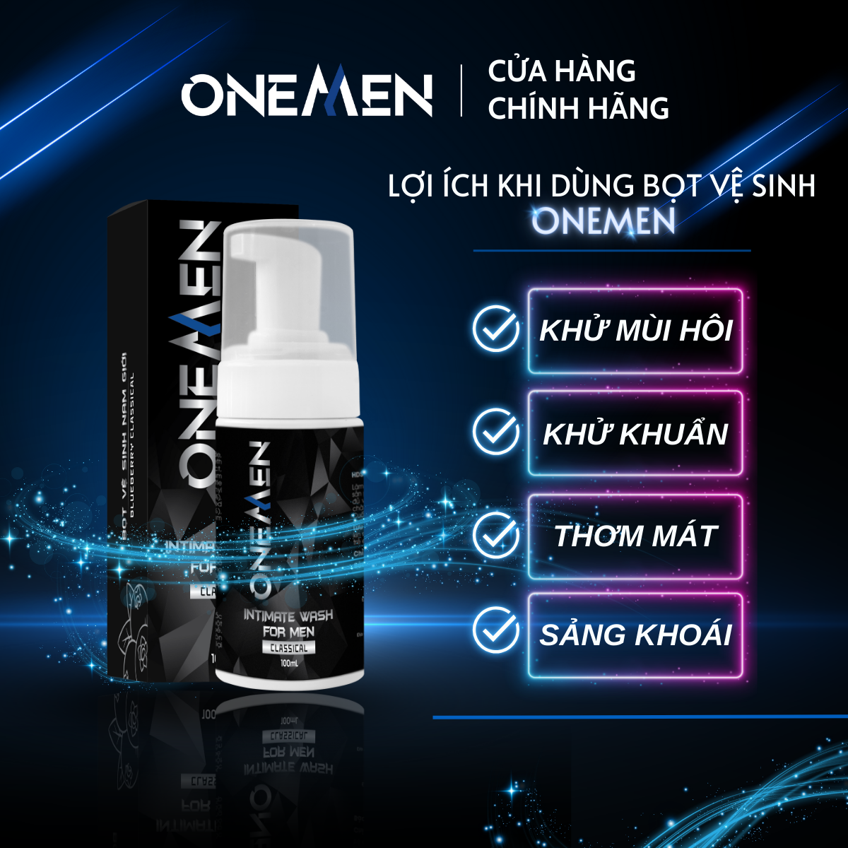 Bọt Vệ Sinh Nam Giới OneMen Dung Dịch Vệ Sinh Nam Tạo Bọt Hương Nước Hoa Unisex