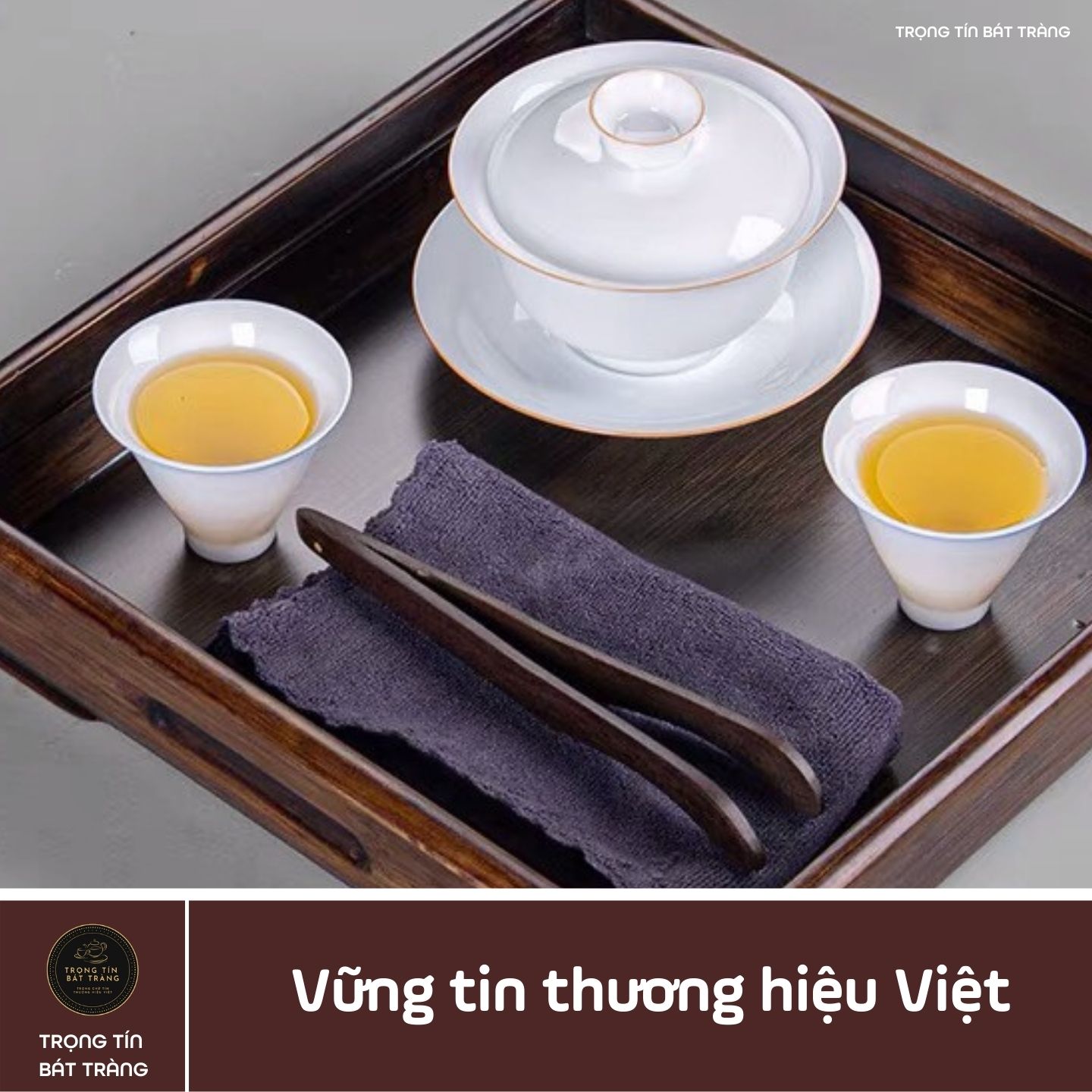 KT 08 Khay Trà Tre Cao Cấp Vuông Nhỏ
