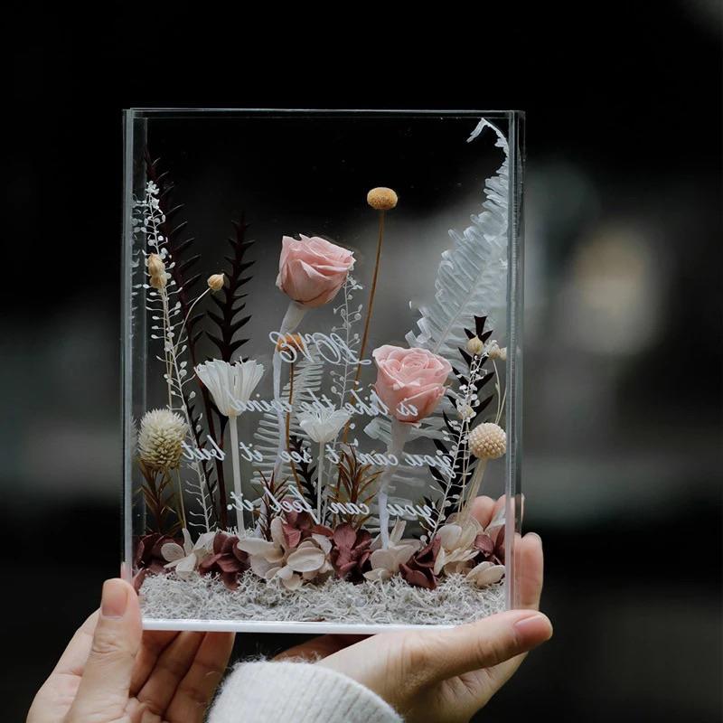 Acrylic Hộp mica quà tặng hoa, đựng hoa, trang trí sản phẩm, trưng bày Bánh, trái cây, nắp đậy hít nam châm, nhiều kích thước