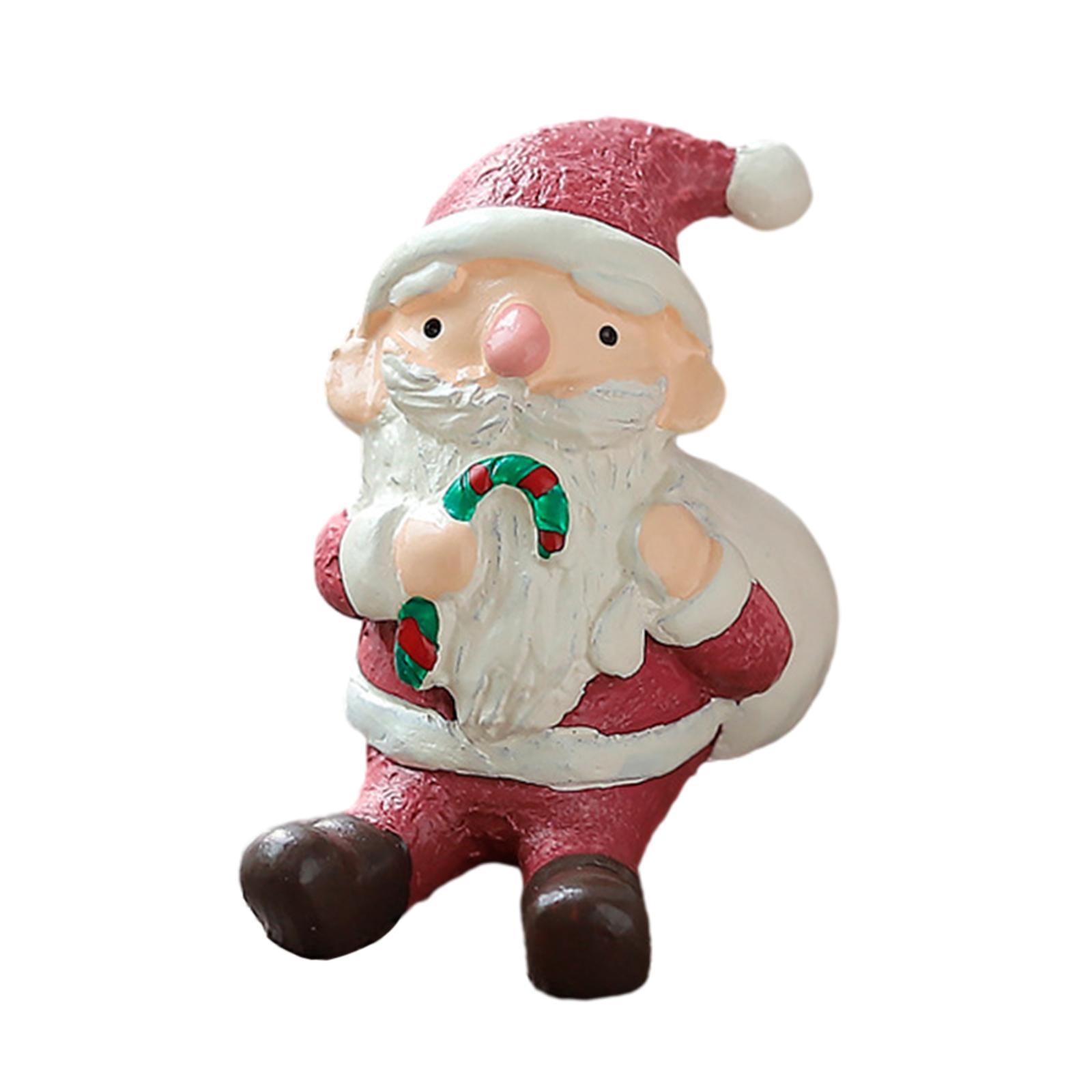 Christmas Figurine Creative Miniature Statue for Tabletop Fairy Garden Decor