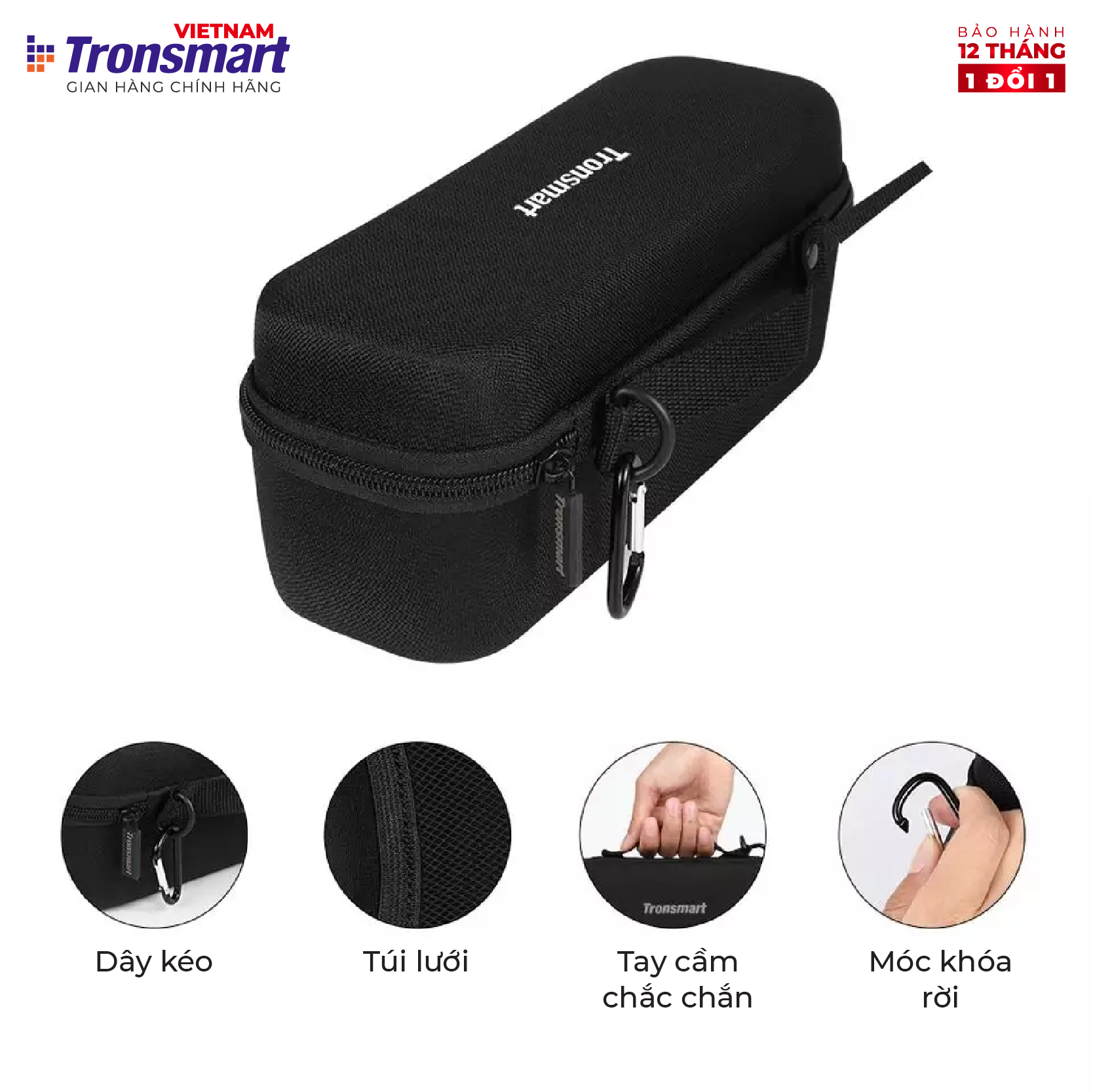 COMBO Loa Tronsmart Mega và hộp đựng chống shock - Công suất 40W - Hỗ trợ TWS và NFC ghép đôi 2 loa - Hàng chính hãng