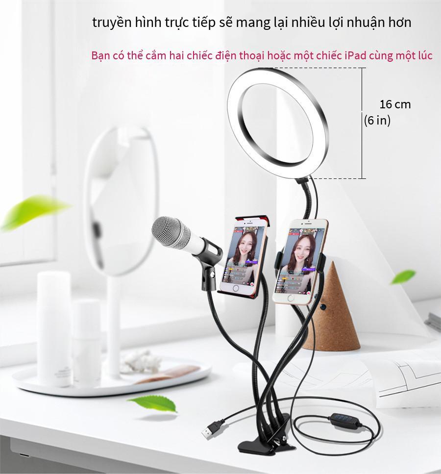 Giá Đặc Biệt Mới Làm Đẹp Lấp Đầy Ánh Sáng 16 Cm Máy Tính Để Bàn 6 Inch Trực Tiếp Hiện Vật Micro Đa Chức Năng Phát Sóng Trực Tiếp Giá Đỡ Lấp Đầy Ánh Sáng