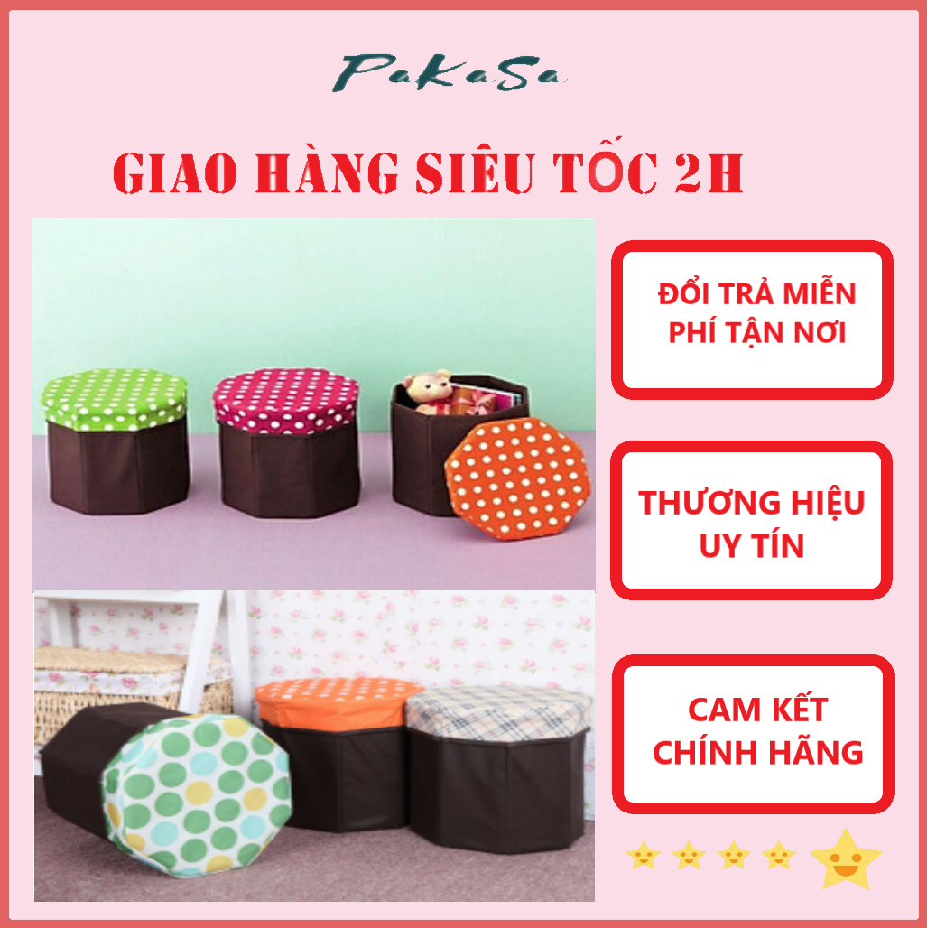 Ghế Hộp Đa Năng Kiêm Hộp Đựng Đồ PaKaSa - Hàng Chính Hãng ( Họa tiết ngẫu nhiên)