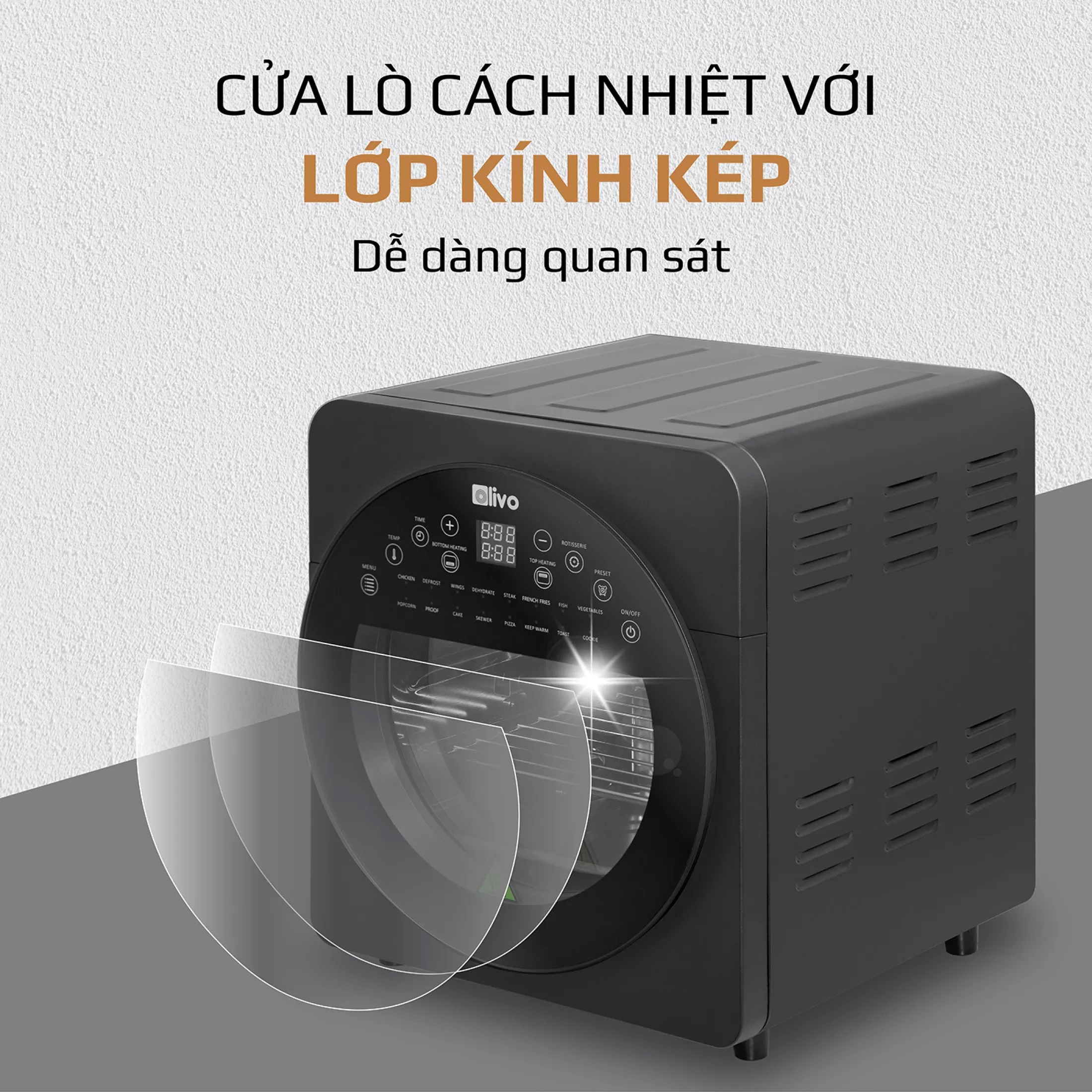 (HÀNG CHÍNH HÃNG) Nồi chiên không dầu Olivo AF15 - Thương hiệu Mỹ - 15 lít - 2.000W - BH 24 tháng