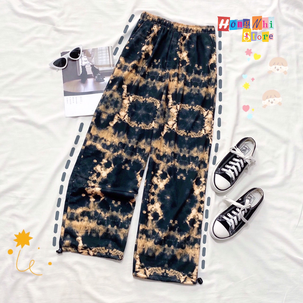 Quần Jogger Thun Loang Màu Dài Dây Rút Dáng Rộng - Quần Thun 3D Rút Dây Unisex - MM
