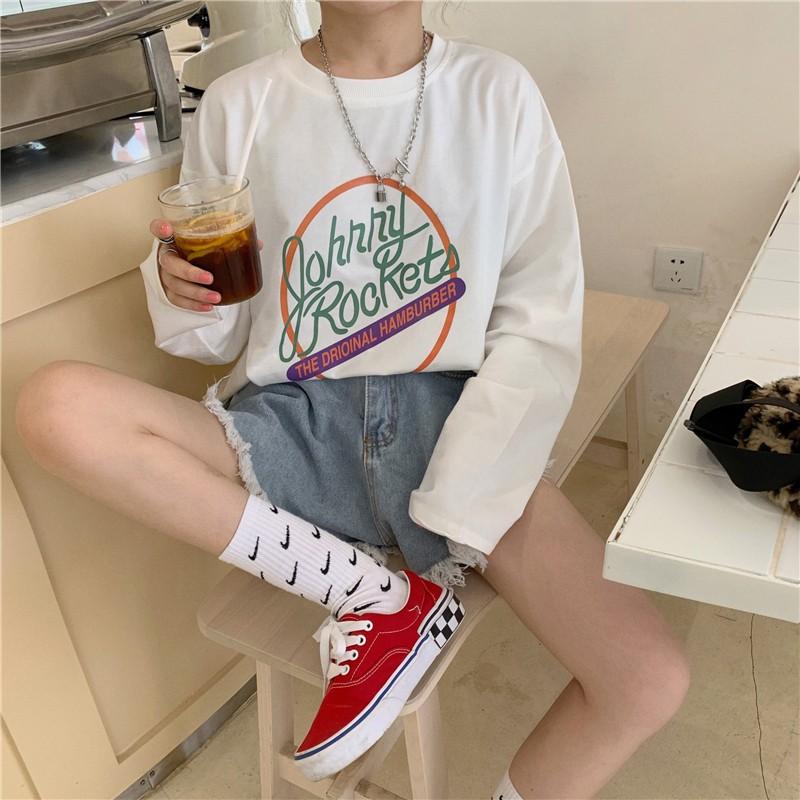 Áo thun dài tay ROCKET phông Unisex nam nữ tee oversize form rộng pull Ulzzang Streetwear Hàn Quốc vải mềm