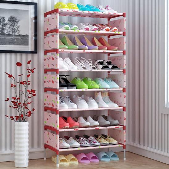 Kệ để giày dép 9 tầng Hàn Quốc hoa văn - Home and Garden