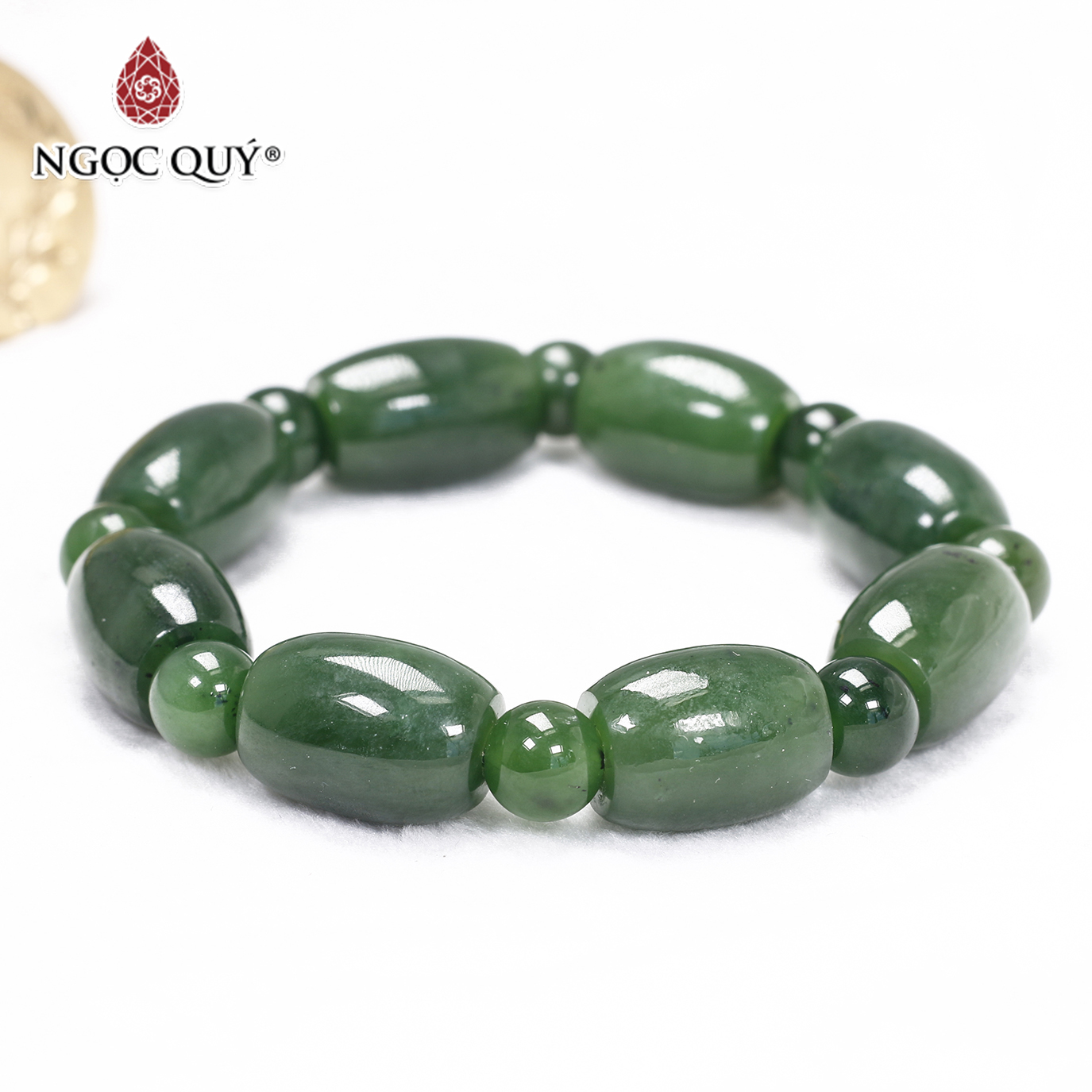 Vòng lu thống ngọc bích 18x12mm mệnh hỏa, thổ - Ngọc Quý Gemstones