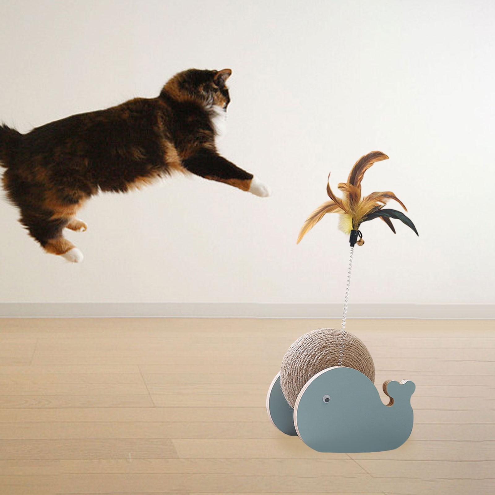 2Pcs Cat Scratching Ball Scratcher Toy Interactive Exercise Wooden Cats