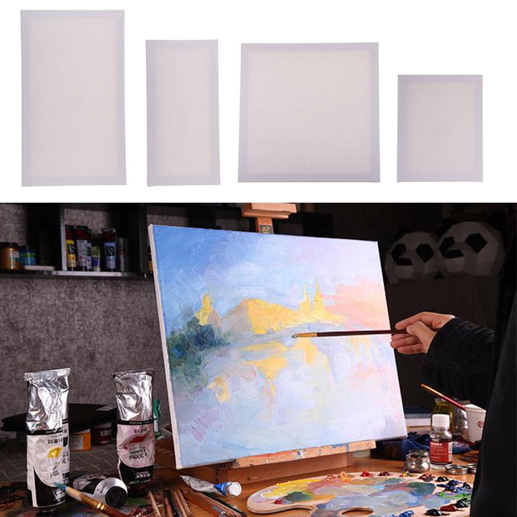 4 Vải Bảng Bảng Trắng Trơn Nghệ Sĩ Trống Cotton Co Giãn Vải Ban Cho Nghệ Thuật Tinh Dầu Acrylic Tranh (30X50 Cm,